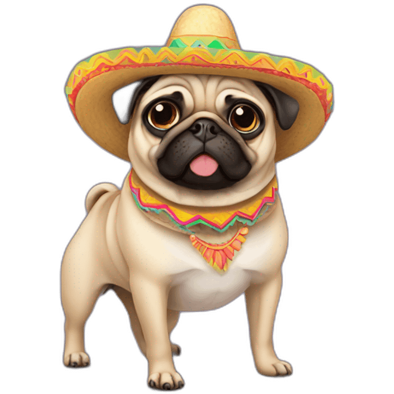 Pug with a sombrero emoji