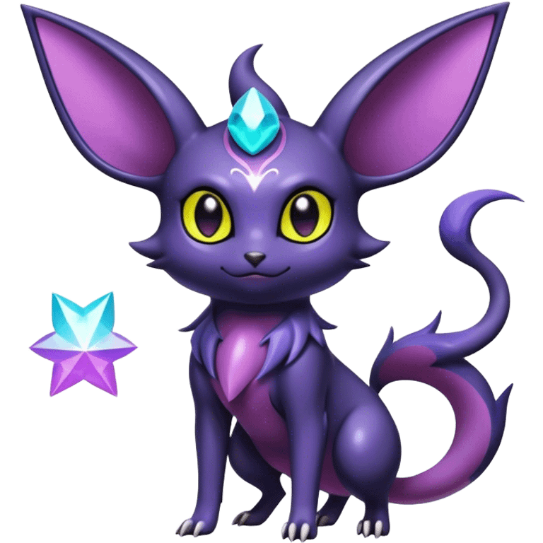 Shiny Dark Noibat-Espeon-Umbreon-Nidorino-fusion-hybrid full body emoji