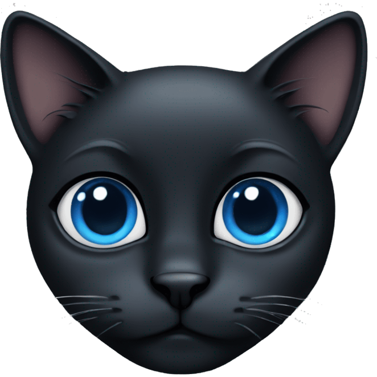 Black cat blue eyes  emoji