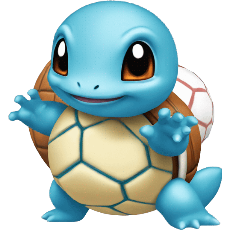 Squirtle holding a quickball emoji