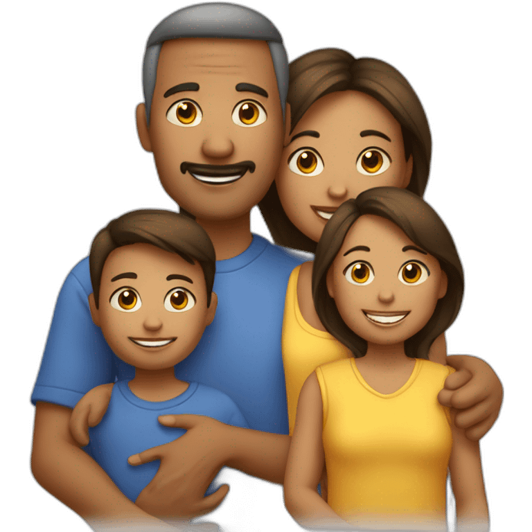 familia de papa, mama y dos niños emoji