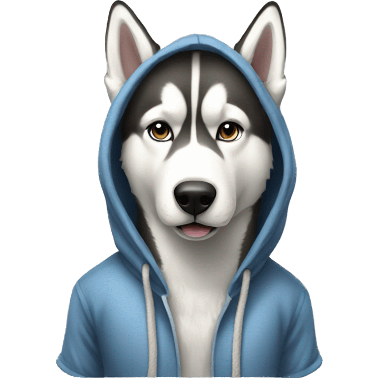 realistic husky full body in a hoody  emoji