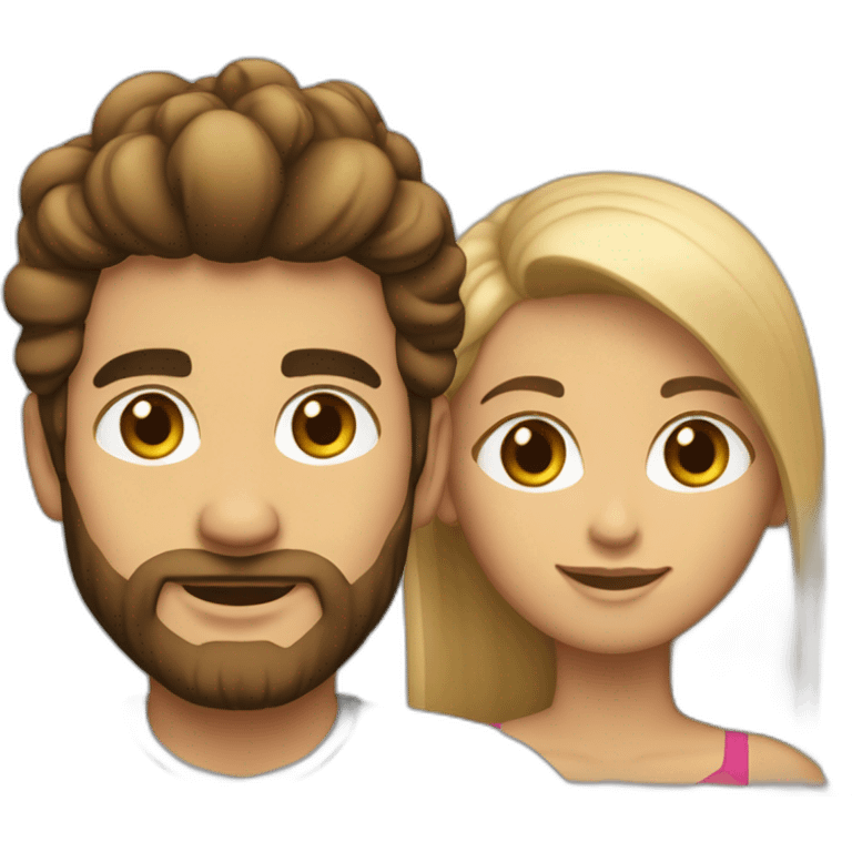 joven pelo rubio y mujer pelo largo jabalíes emoji