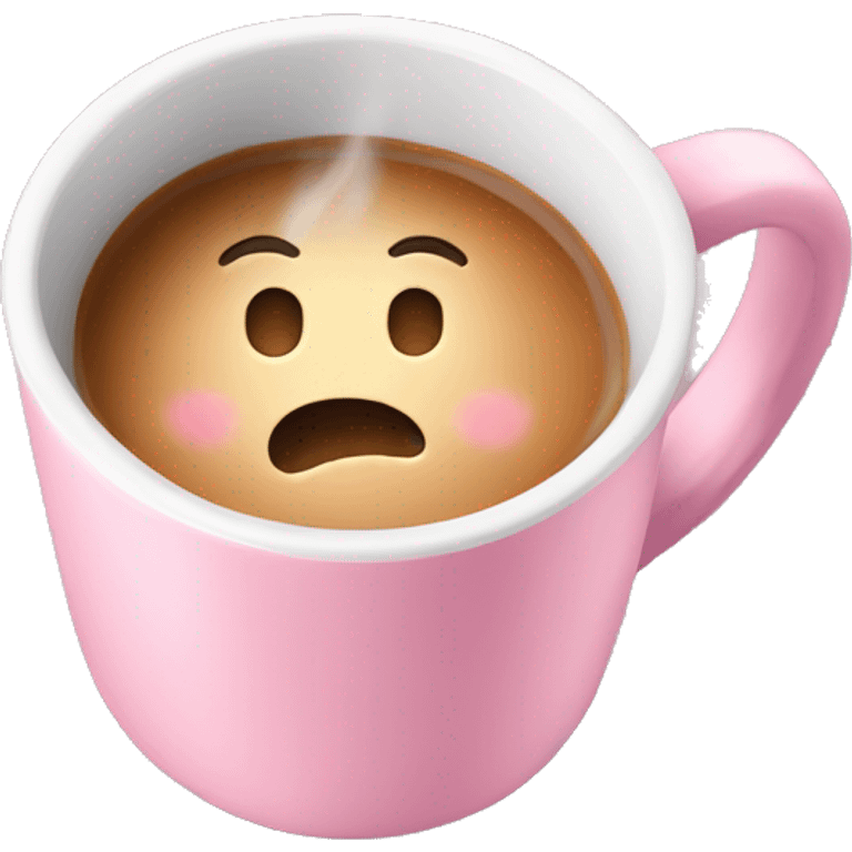 Hot drink in light pink mug emoji