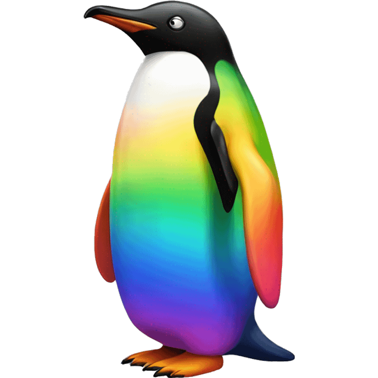 Rainbow penguin emoji