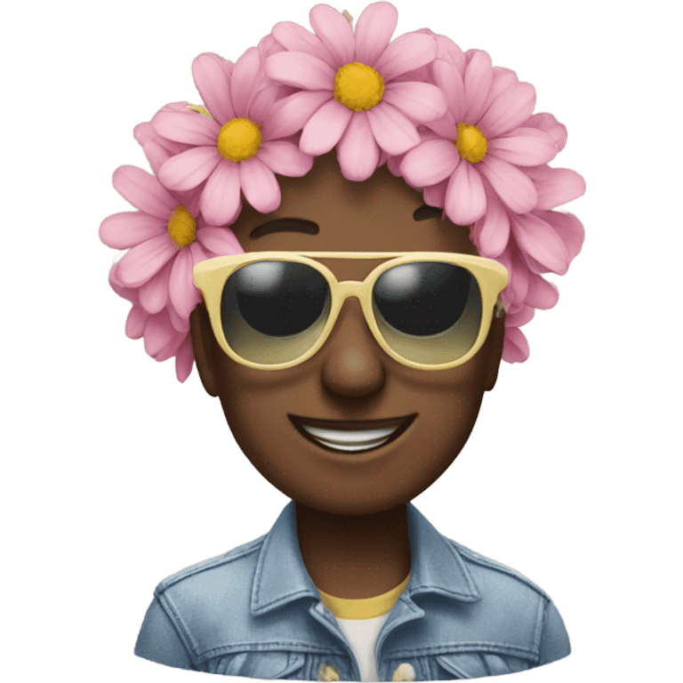 Flower wearing flower sunglasses  emoji