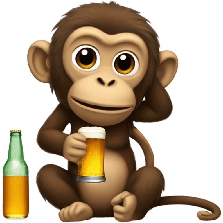 Monkey drinking beer emoji