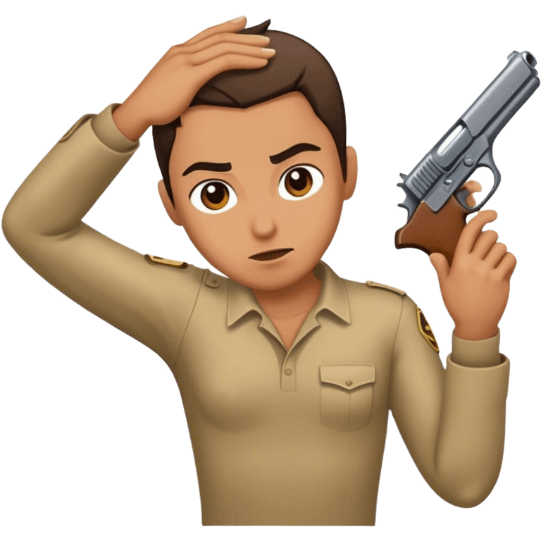  pointing gun at head emoji