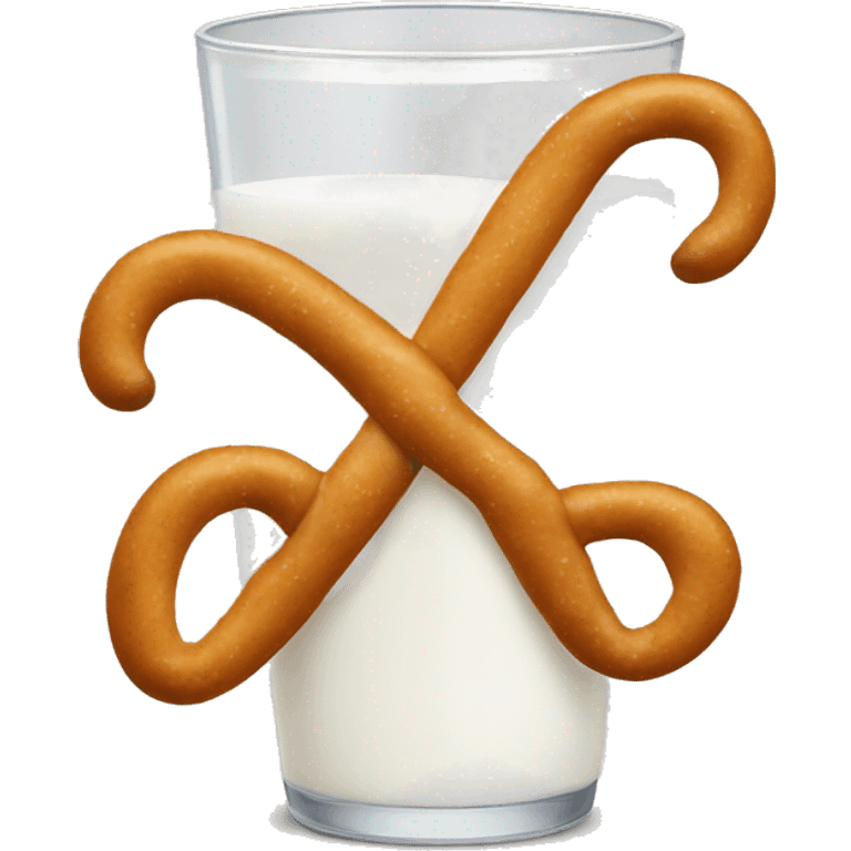 A glass of milk with a pretzel emoji