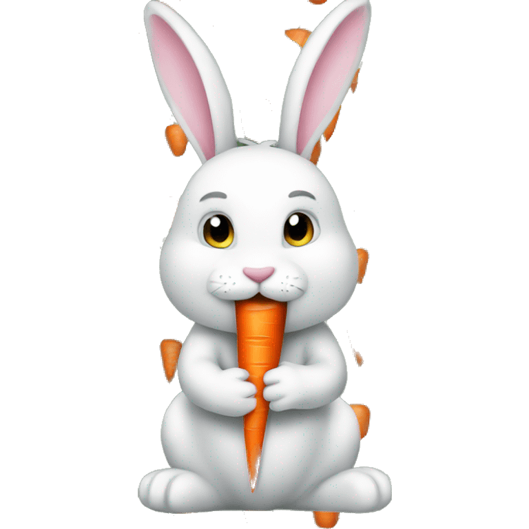 A bunny eating a carrot  emoji