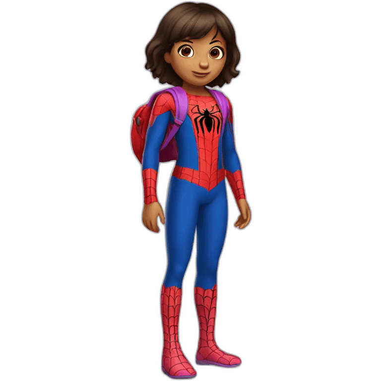 dora spiderman outfit emoji