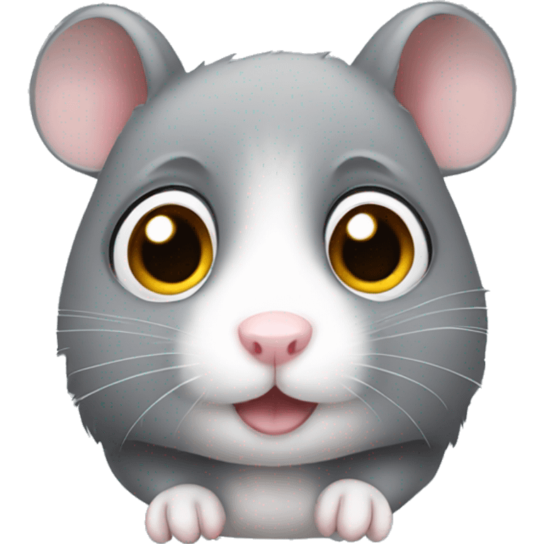 gray hamster with big eyes emoji