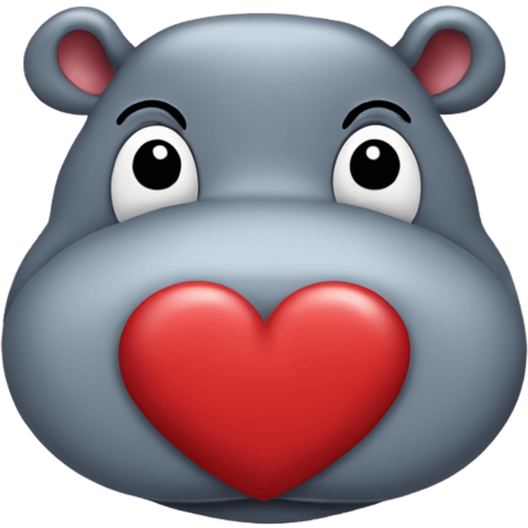 Hippo with red hearts around it’s head  emoji