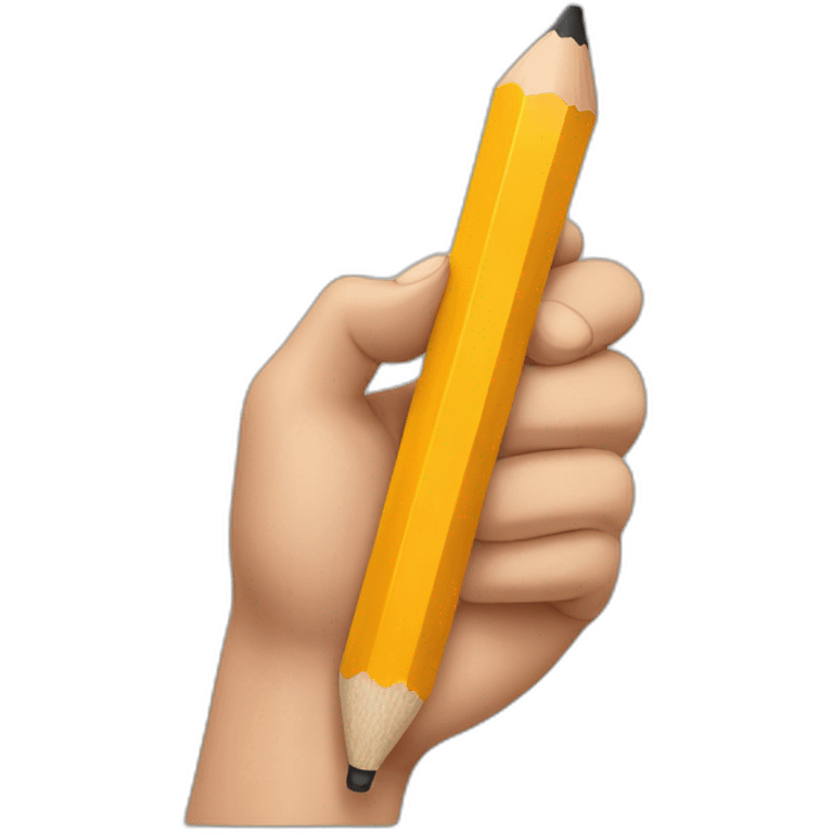 hand holding a big pencil in fist emoji