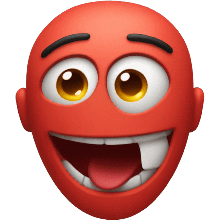 A red ❤️ emoji with eyes and a mouth, looking tipsy, with a wobbly expression as if drunk, surrounded by a soft, blurred background emoji