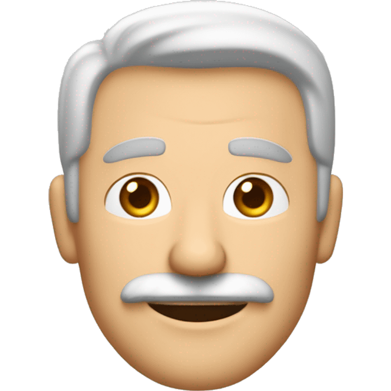 hombre de 55 años con un poco de canas de piel blanca con un poco de arrugas, sonrisa agradable sin gafas ni bigote emoji