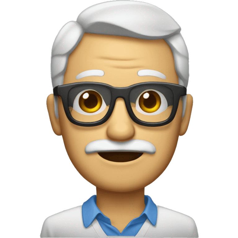 Hombre viejo con gafas y calvo emoji