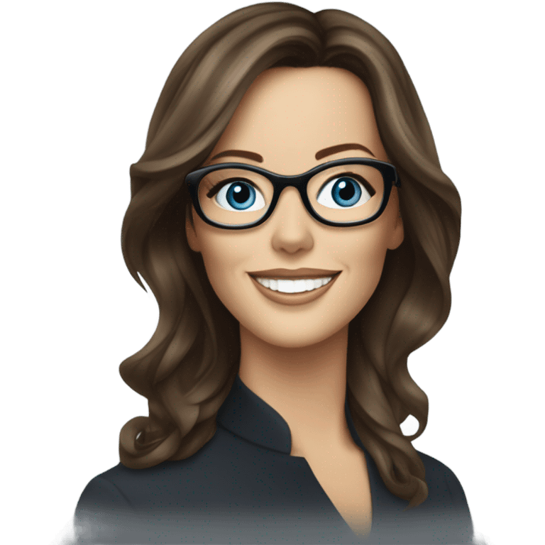 Kate Beckinsale, glasses, blue eyes happy elegant lifelike  emoji