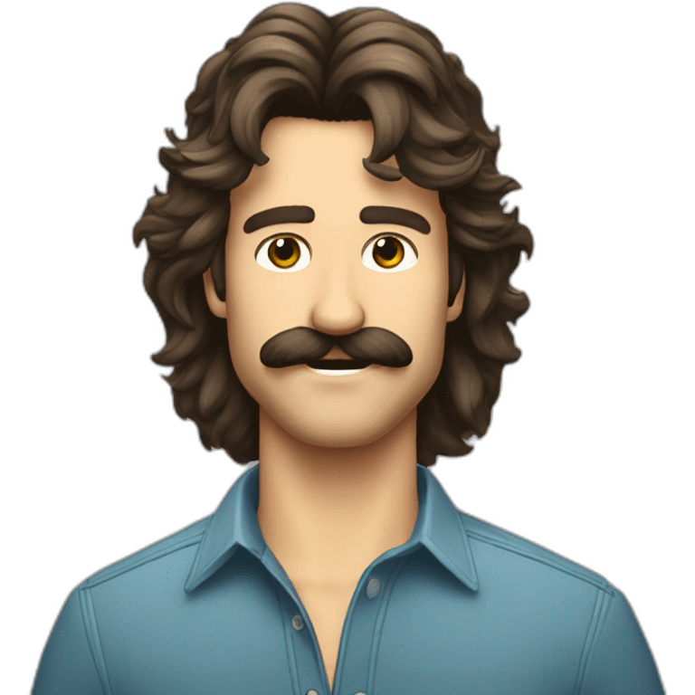 beau cunnigham cool dude moustache big ol fluffy mullet emoji