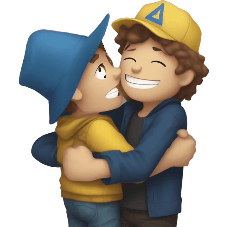 dipper pines hugging human bill cipher emoji