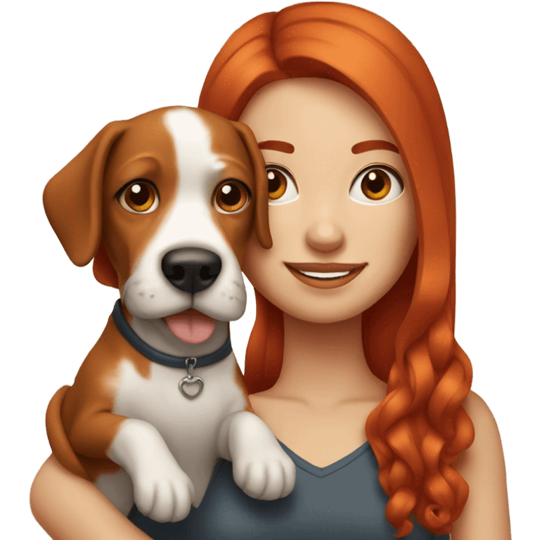 Red head with dog emoji