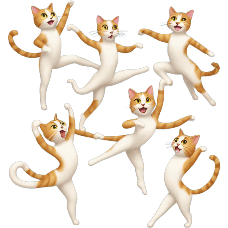 ￼Cat doing ballet with her friends ￼￼ emoji