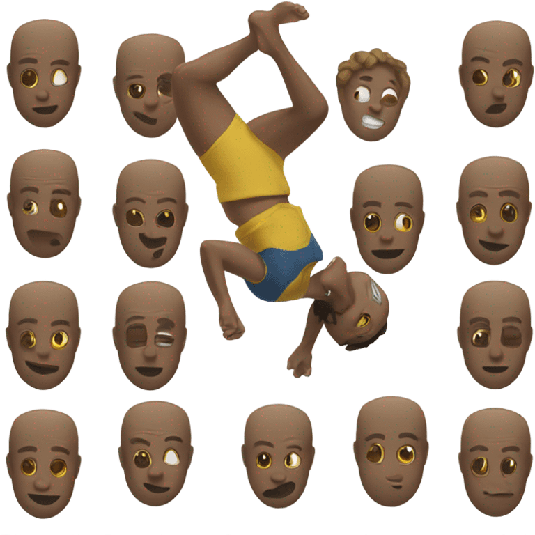 Somebody doing a backflip emoji