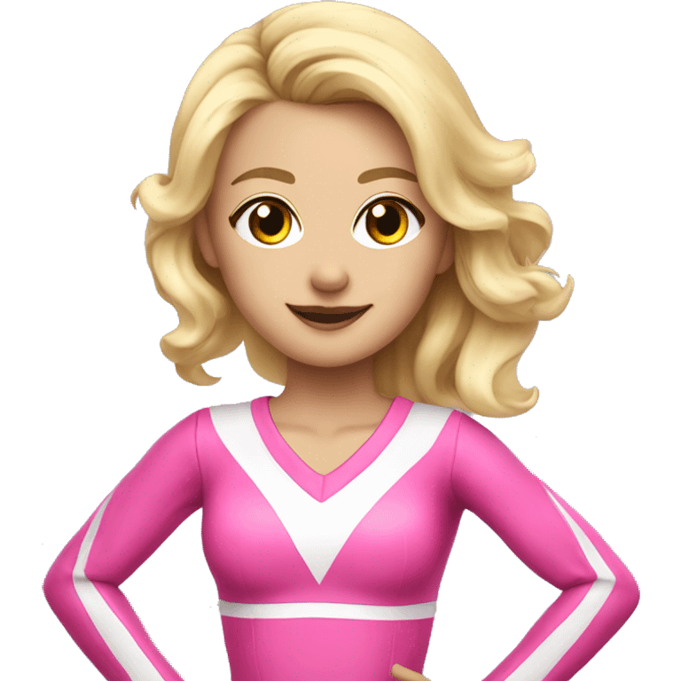 Blonde cheerleader in pink uniform  emoji