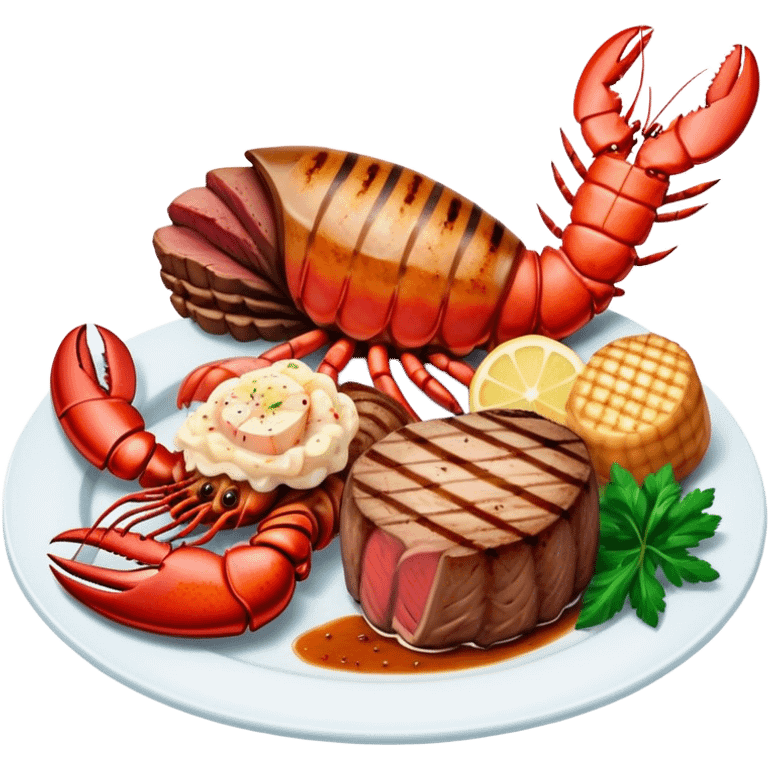 Surf and turf dinner  emoji