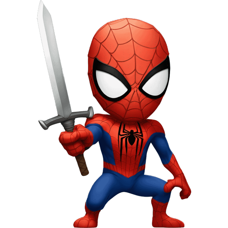 Spider-man with a BIG SWORD emoji