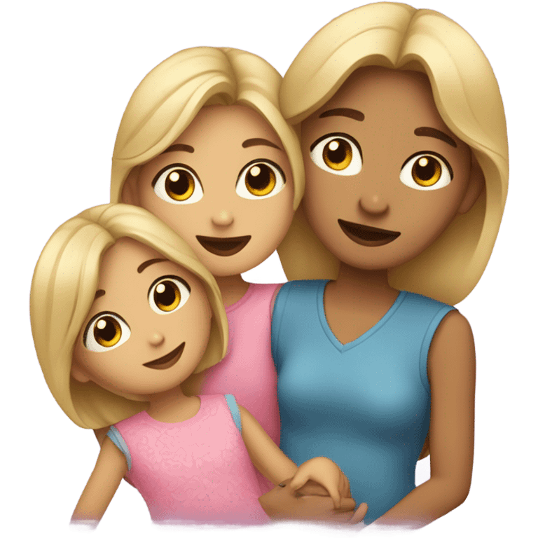 Girly girl with he daughter and son emoji