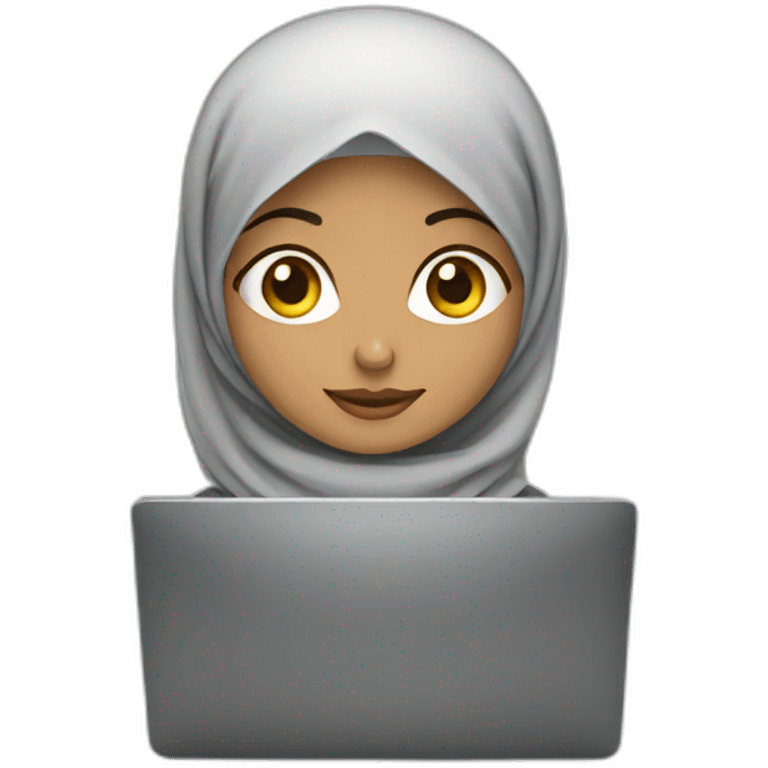 hijabi girl with computer emoji