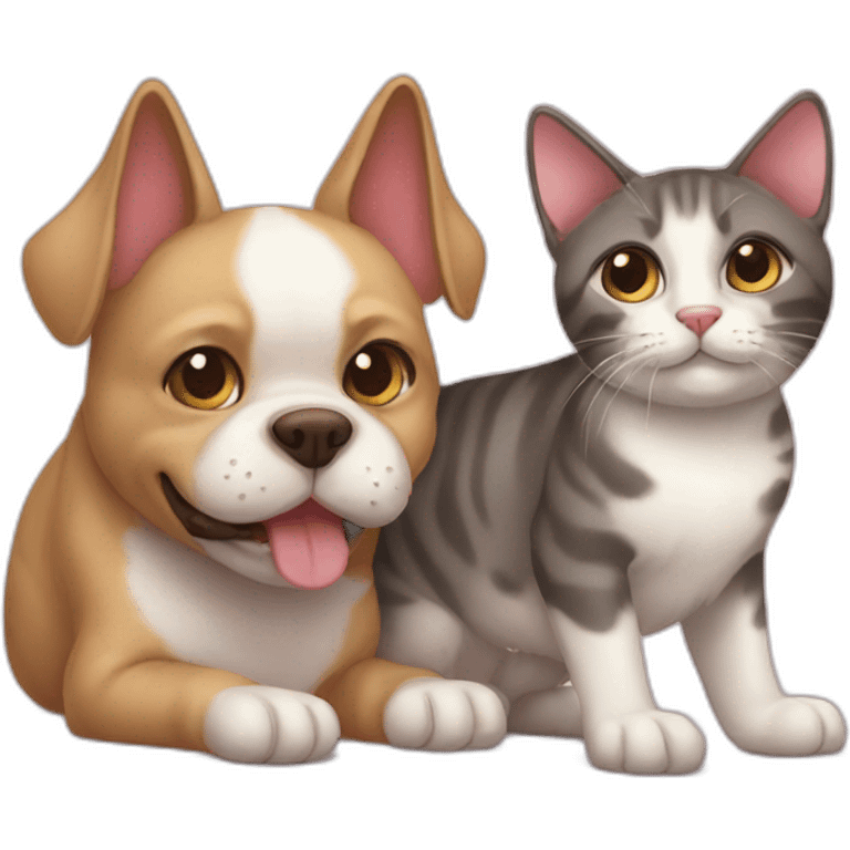 Cat love dog emoji