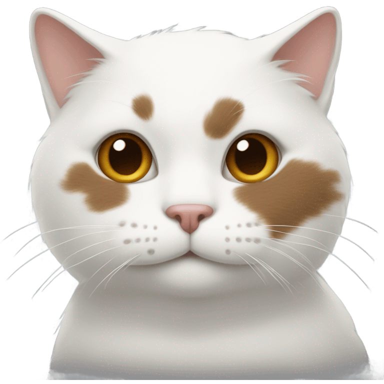 White cat with half brown face emoji