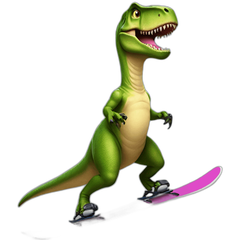 T-rex on skis emoji