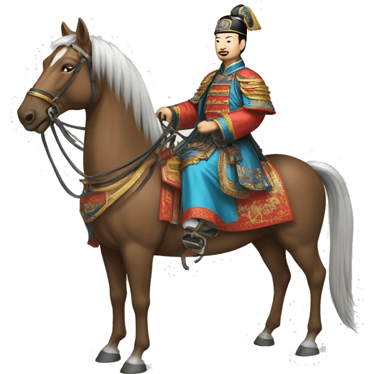 Chinese Qing dynasty general on horse emoji