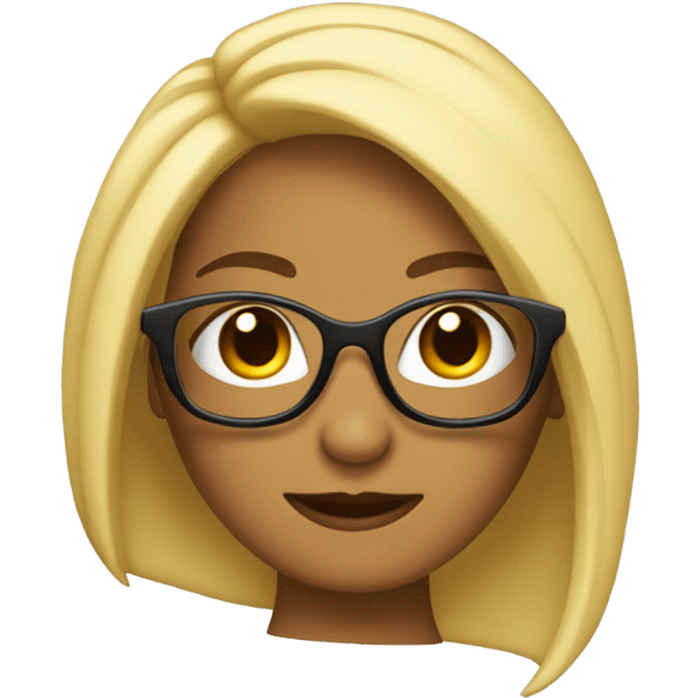 Chica pelinegra con lentes y brackets emoji