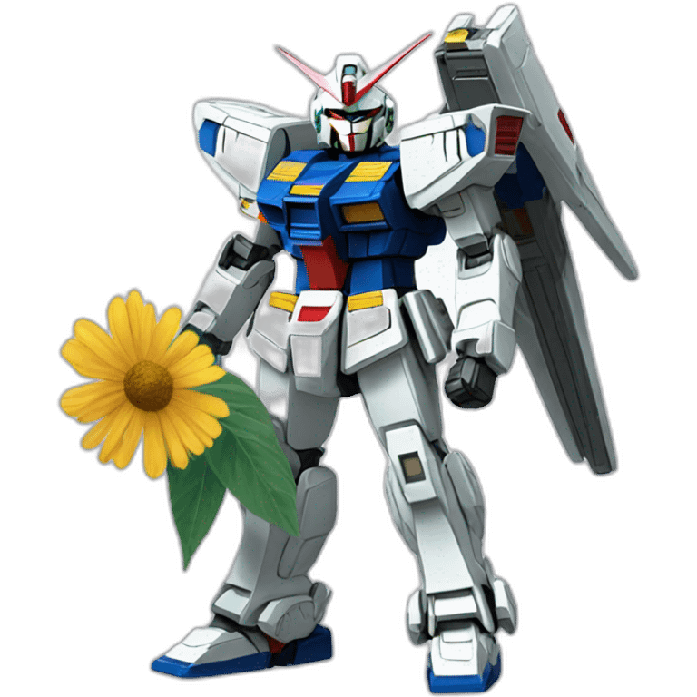 gundam picking flower emoji