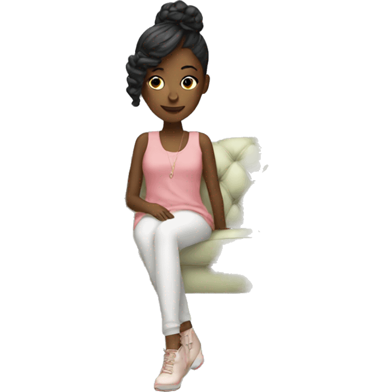 fashionable girl on couch emoji