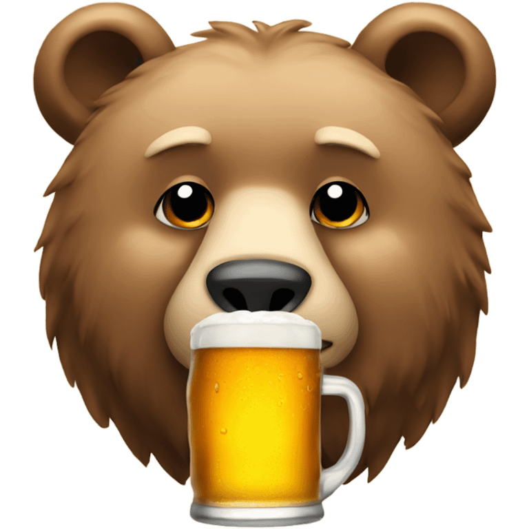 Bear with beer emoji