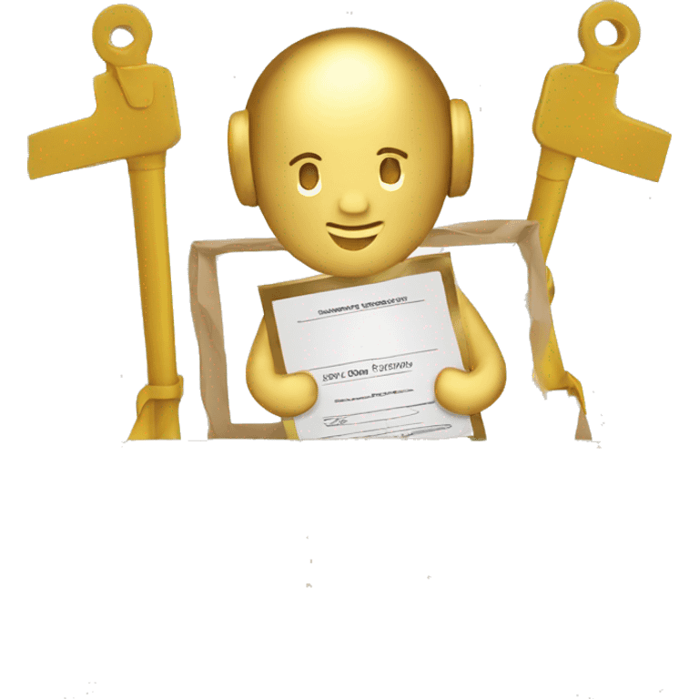 The worst worker certificate golden emoji