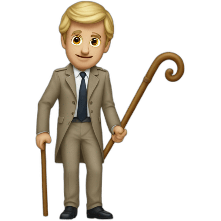 I would like to analogy two Emmanuel Macron with a cane emoji