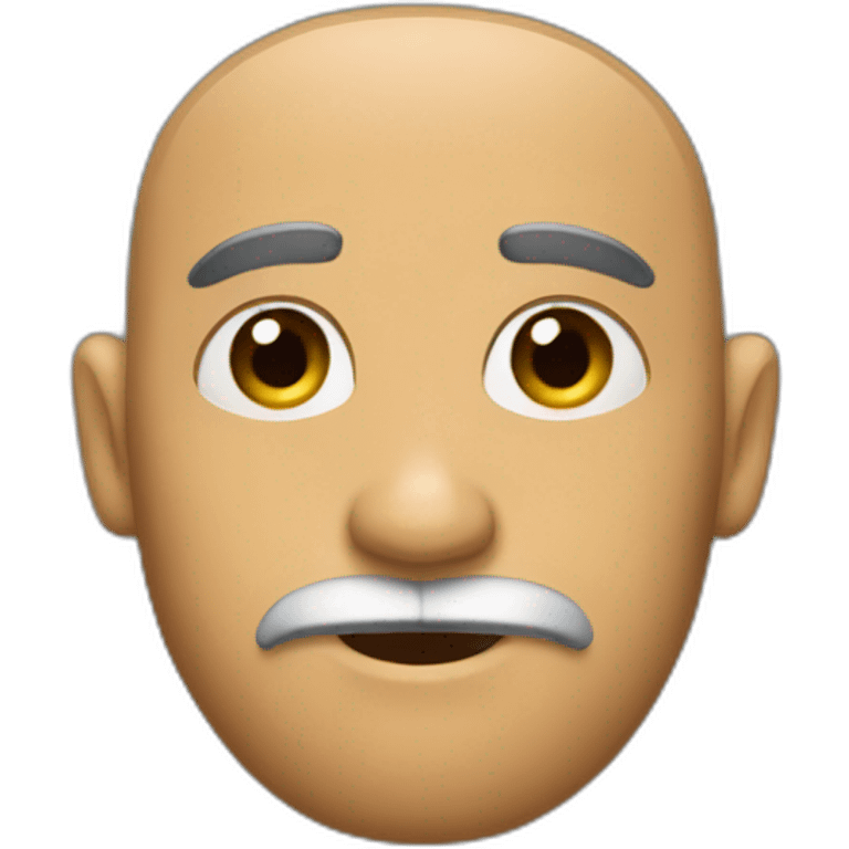  A guy with short hair on his head, short mustache, and beard emoji