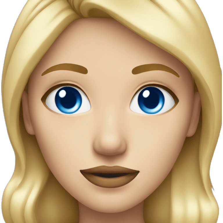 Blonde woman with blue starring piercing eyes emoji