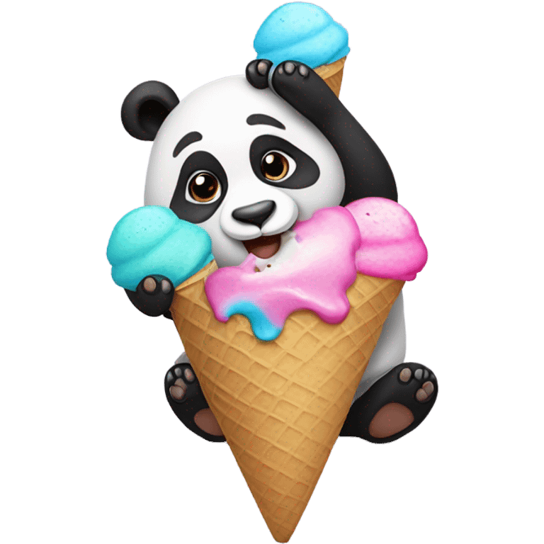 Panda eating ice cream emoji