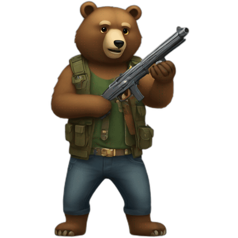 bear with gun emoji