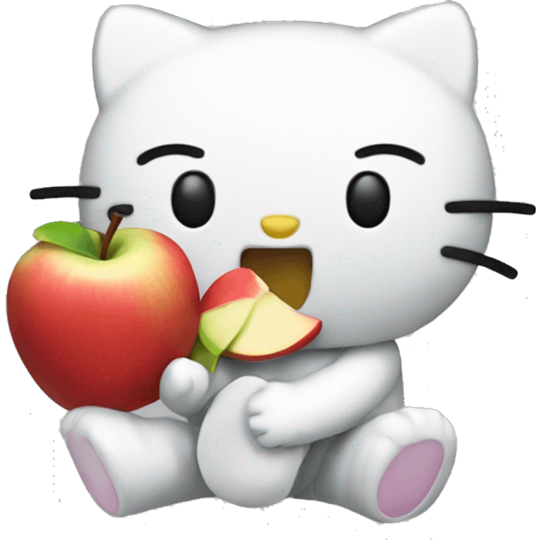 Hello kitty eating an apple  emoji