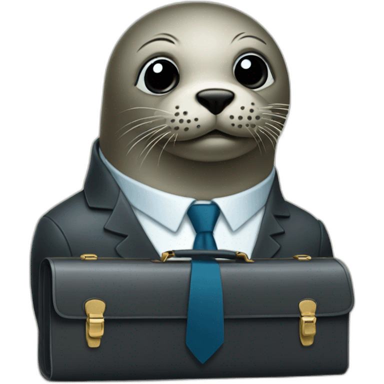 Seal in tie and with briefcase emoji