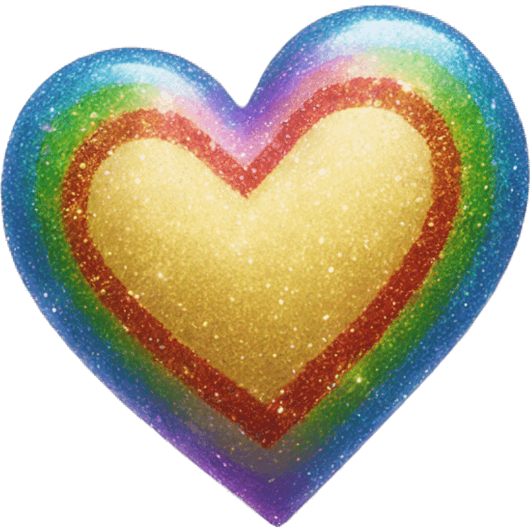 glittery rainbow heart emoji