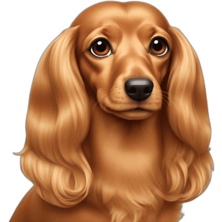 strawberry blonde long hair dachsund emoji